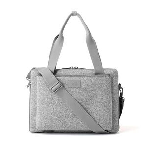 DAGNE DOVER LARGE RYAN NEOPRENE LAPTOP BAG IN HEATHER GRAY
